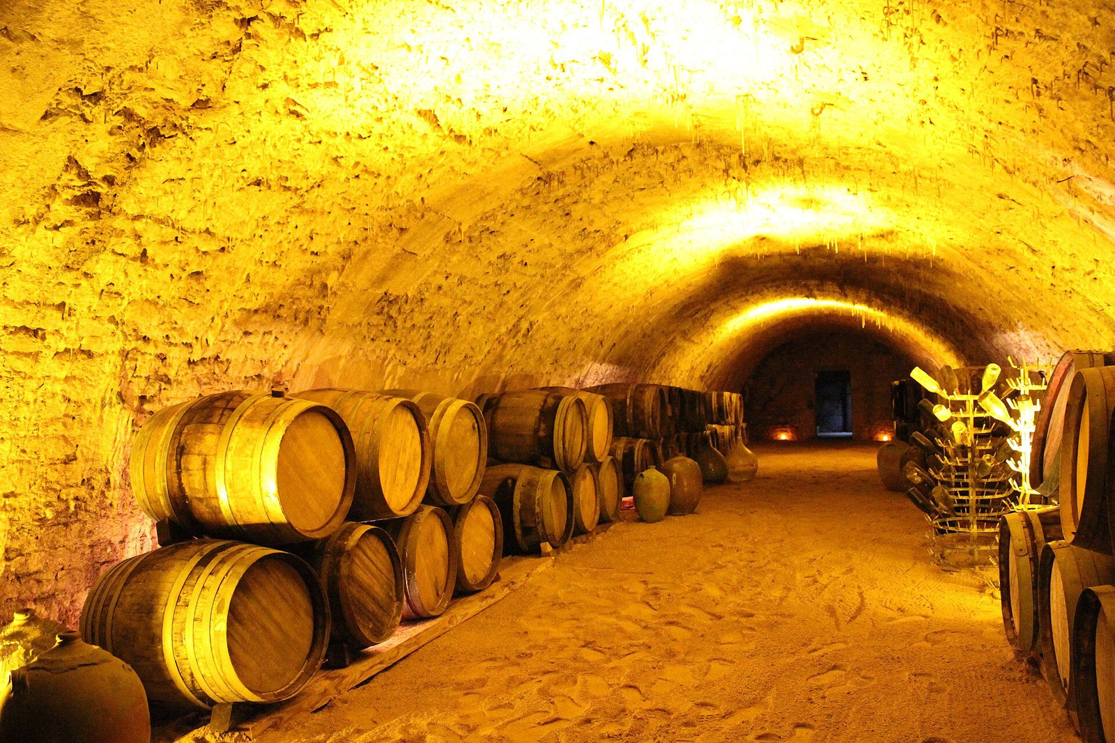 The vaulted wine cellar at Vaux-le-Vicomte